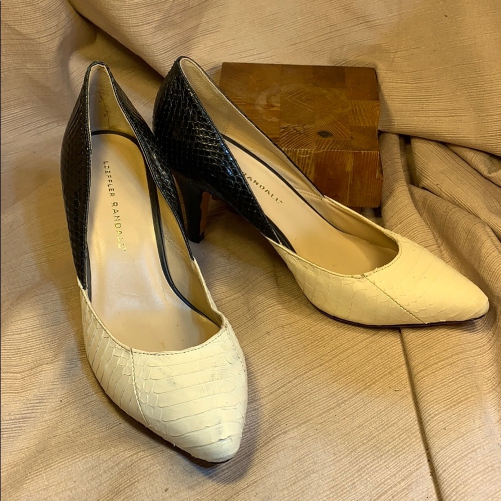 Loeffler Randall leather snake pattern classic